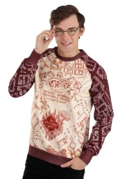 Harry Potter Marauder's Map Sweatshirt For Adults -Halloween Costumes hp marauders map sweater alt 6