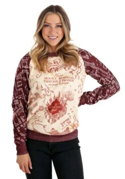 Harry Potter Marauder's Map Sweatshirt For Adults -Halloween Costumes hp marauders map sweater alt 7