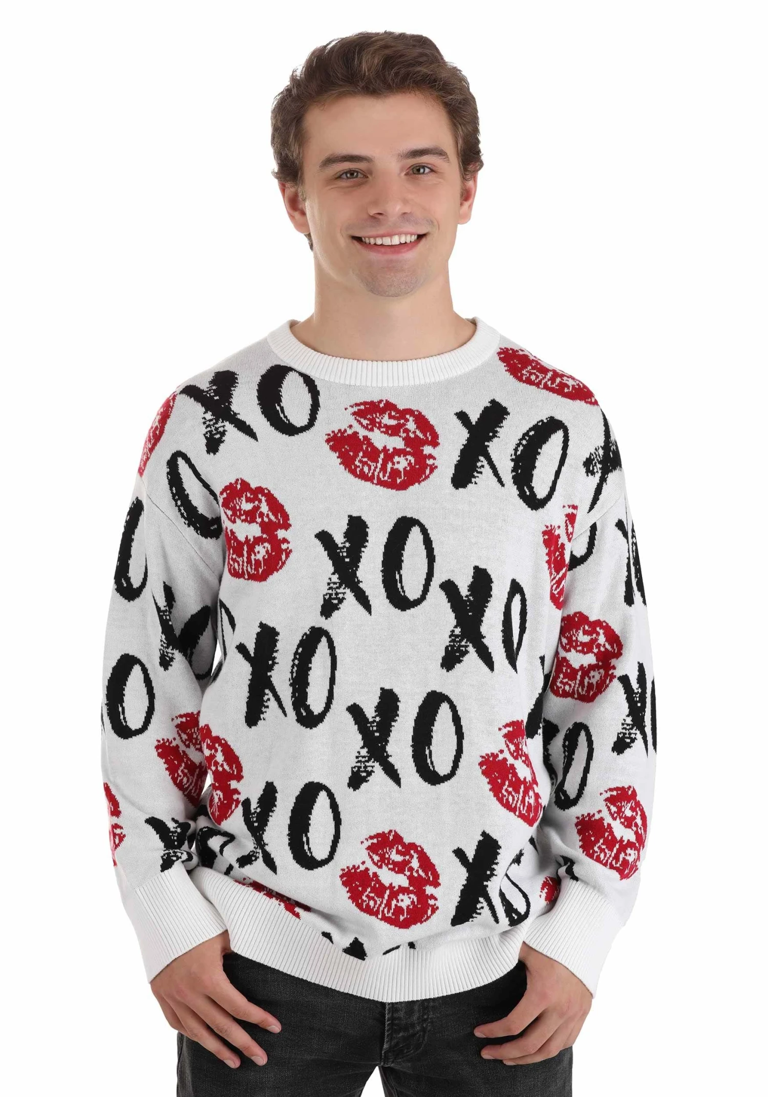 Hugs And Kisses Valentine's Day Adult Sweater 7 Hugs And Kisses Valentine's Day Adult Sweater - Image 5