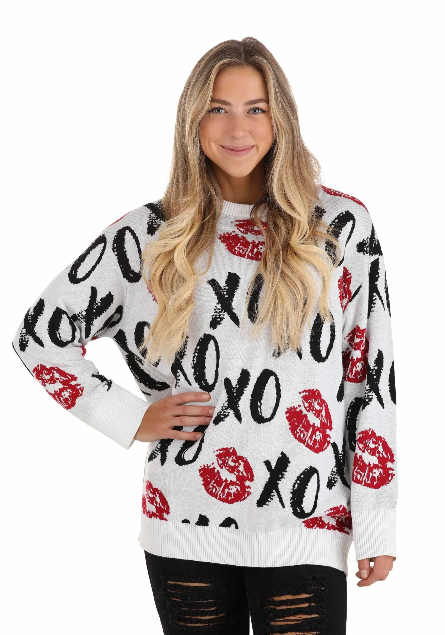 Hugs And Kisses Valentine's Day Adult Sweater 9 Hugs And Kisses Valentine's Day Adult Sweater - Image 7