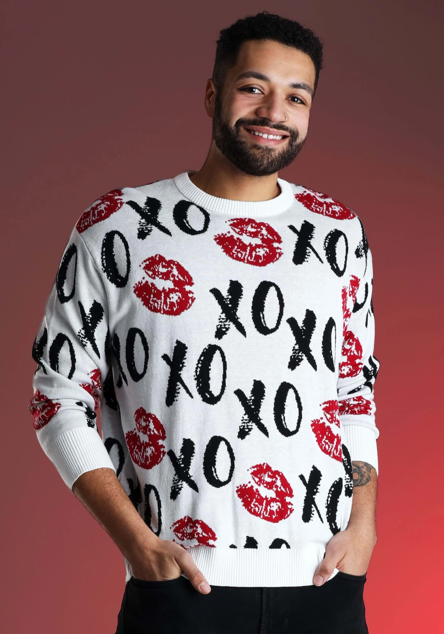 Hugs And Kisses Valentine's Day Adult Sweater 4 Hugs And Kisses Valentine's Day Adult Sweater - Image 2