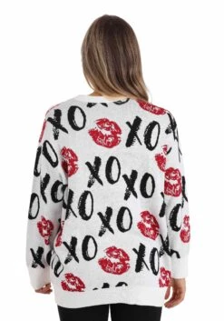 Hugs And Kisses Valentine's Day Adult Sweater 12 Hugs And Kisses Valentine's Day Adult Sweater -Halloween Costumes hugs and kisses valentines day sweater alt 9