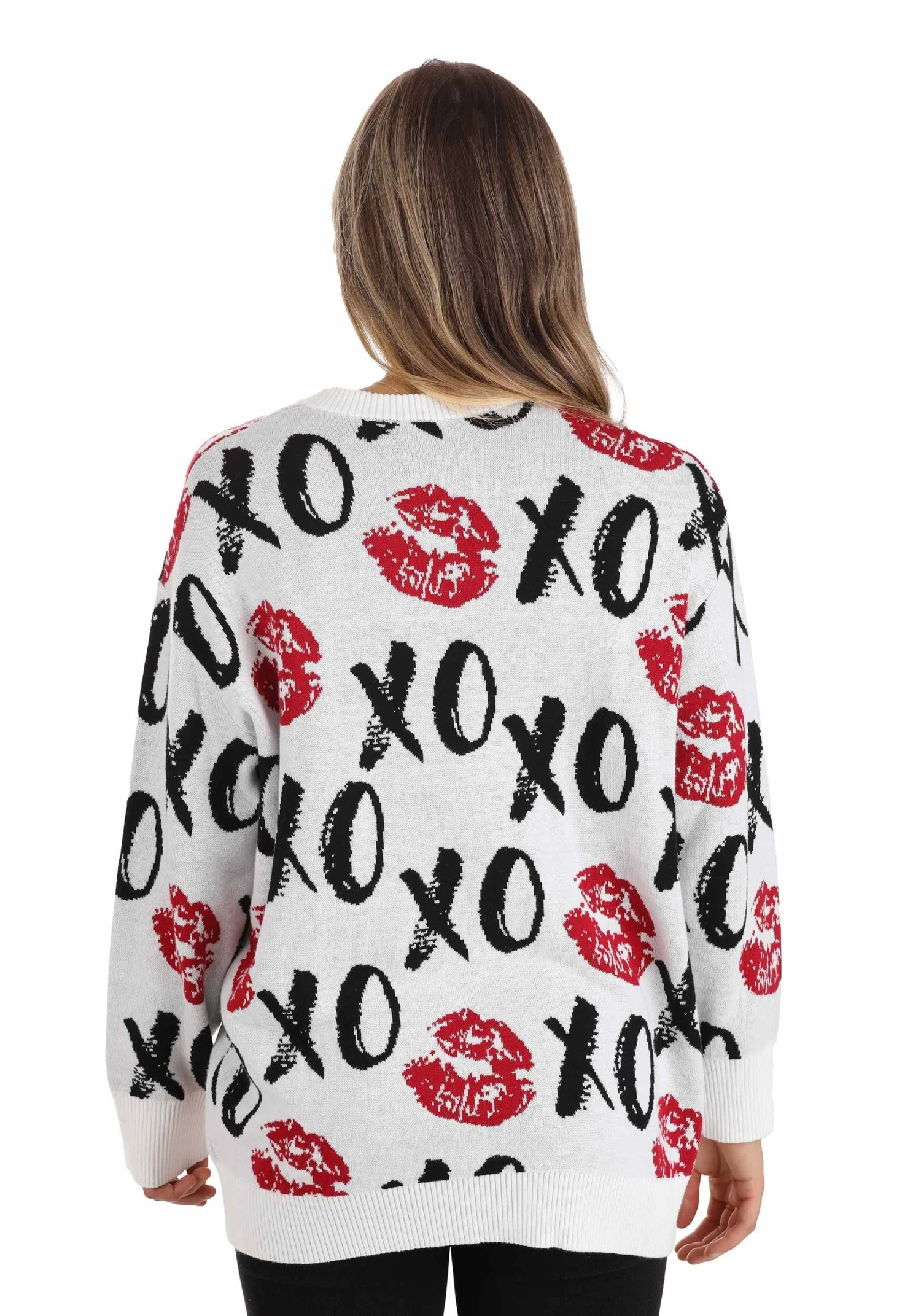 Hugs And Kisses Valentine's Day Adult Sweater 6 Hugs And Kisses Valentine's Day Adult Sweater - Image 4