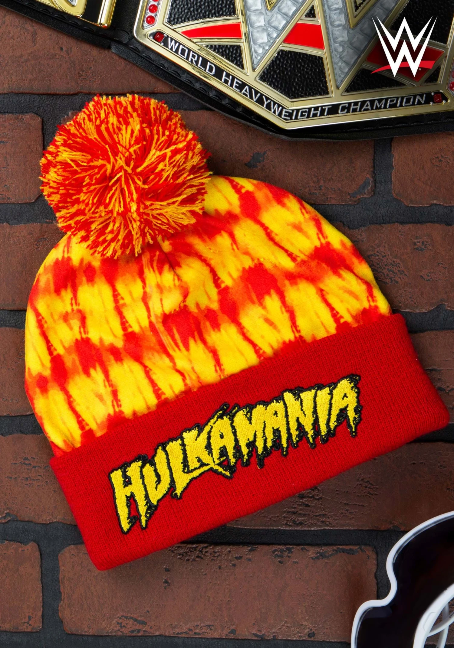 WWE Adult Hulk Hogan Hulkamania Knit Hat 4 WWE Adult Hulk Hogan Hulkamania Knit Hat - Image 2