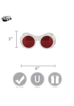 Adult White/Red Hyper Vision Goggles | Mad Scientist Accessories -Halloween Costumes hyper vision goggles white red alt 4