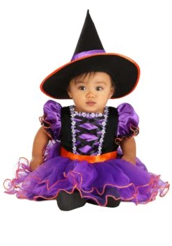 Purple Ribbon Witch Costume For Infants