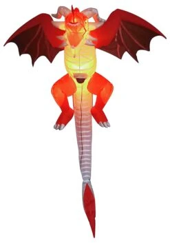 Inflatable 5FT Flying Red Dragon Prop Decoration -Halloween Costumes inflatable 5 ft flying dragon decoration alt 2
