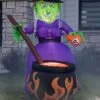 6FT Inflatable Witch And Cauldron Halloween Decoration -Halloween Costumes inflatable 6 foot witch and cauldron halloween decoration