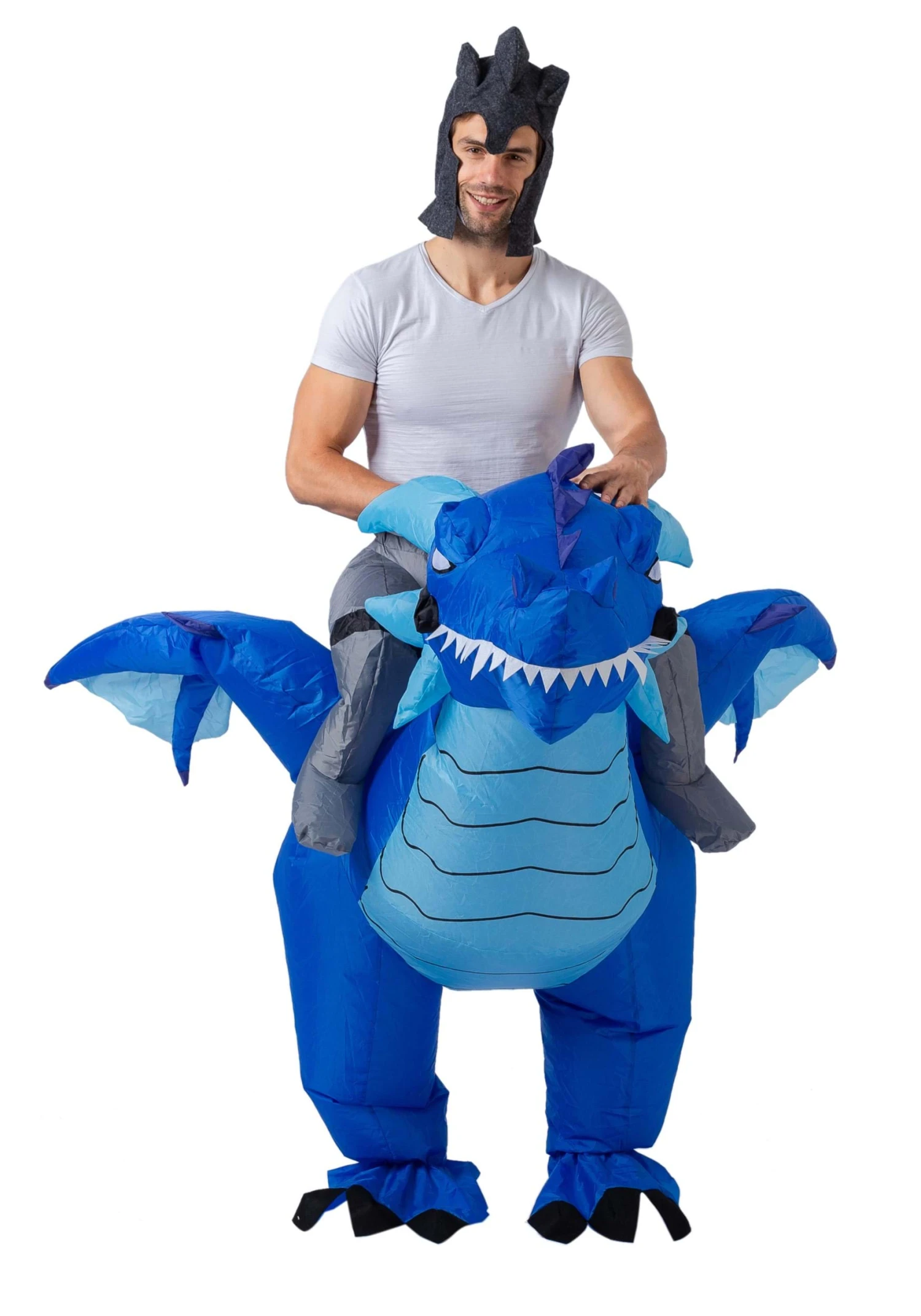 Inflatable Blue Dragon Ride-On Costume For Adults 4 Inflatable Blue Dragon Ride-On Costume For Adults - Image 2