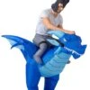 Inflatable Blue Dragon Ride-On Costume For Adults 1 Inflatable Blue Dragon Ride-On Costume For Adults -Halloween Costumes inflatable adult blue dragon ride on costume
