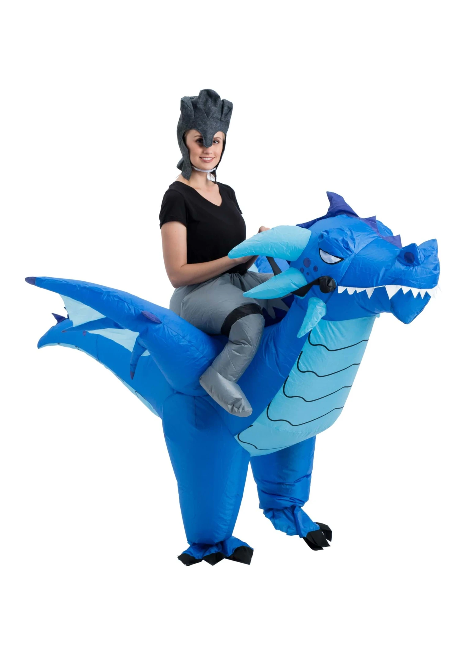 Inflatable Blue Dragon Ride-On Costume For Adults 6 Inflatable Blue Dragon Ride-On Costume For Adults - Image 4
