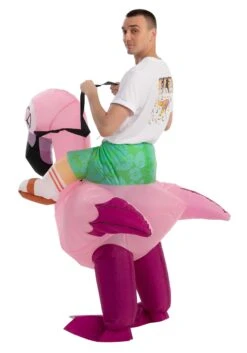 Inflatable Flamingo Ride-On Adult Costume -Halloween Costumes inflatable adult flamingo ride on costume 1