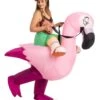 Inflatable Flamingo Ride-On Adult Costume 1 Inflatable Flamingo Ride-On Adult Costume -Halloween Costumes inflatable adult flamingo ride on costume