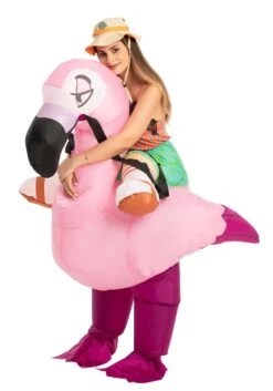 Inflatable Flamingo Ride-On Adult Costume -Halloween Costumes inflatable adult flamingo ride on costume alt 3
