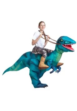 Adult Inflatable Raptor Ride-On Costume 7 Adult Inflatable Raptor Ride-On Costume -Halloween Costumes inflatable adult raptor ride on costume alt 2