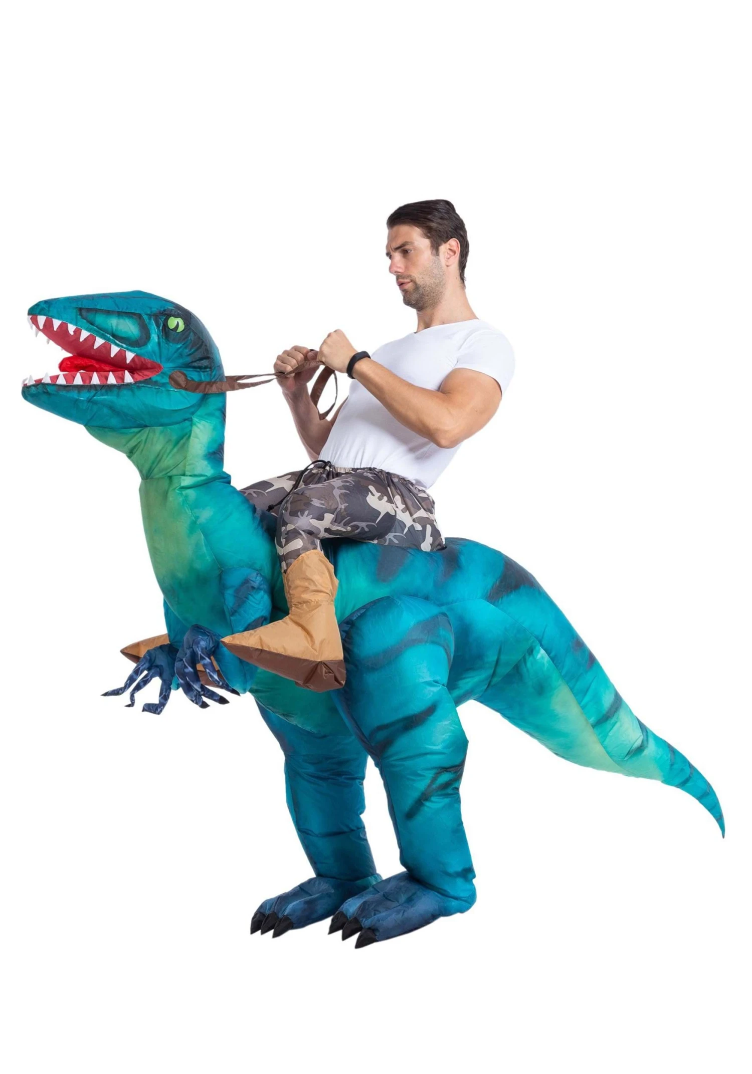 Adult Inflatable Raptor Ride-On Costume 3 Adult Inflatable Raptor Ride-On Costume