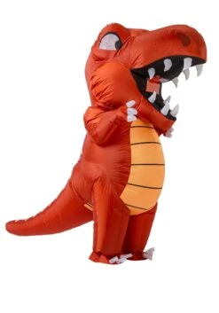 Inflatable Red Dinosaur Costume For Adults -Halloween Costumes inflatable adult red dino costume alt 3
