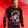 IT (2019) Pennywise Adult Halloween Sweater -Halloween Costumes it 2019 pennywise halloween sweater for adults