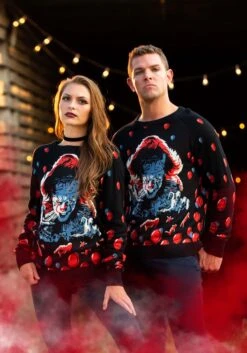 IT (2019) Pennywise Adult Halloween Sweater -Halloween Costumes it 2019 pennywise halloween sweater for adults alt 8