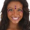 Lux JamStar Holographic Purple Sparkle Face Decals -Halloween Costumes jamstar holographic face decals in purple sparkle
