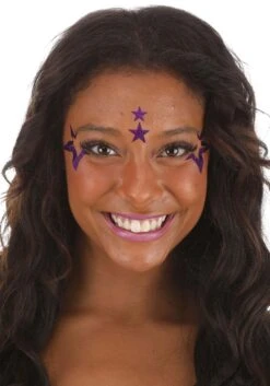 Lux JamStar Holographic Purple Sparkle Face Decals