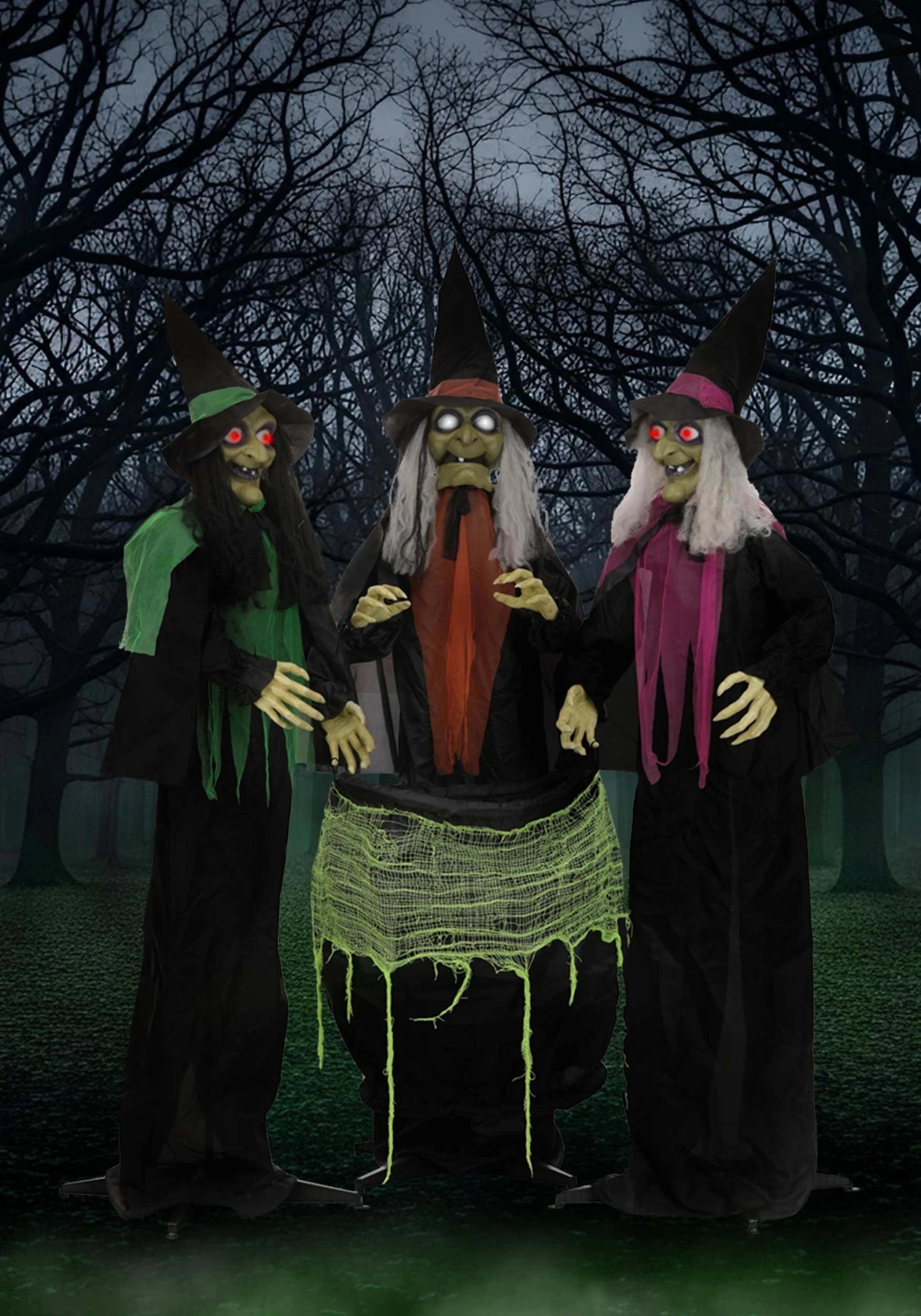 6.25FT Judy, Jody, And Julie Coven Of Witches Animated Decoration - Scream Saver 3 6.25FT Judy, Jody, And Julie Coven Of Witches Animated Decoration - Scream Saver