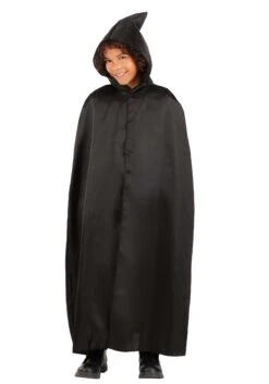 Black Hooded Cloak For Kids