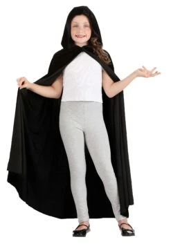Black Velvet Hooded Kid's Cape