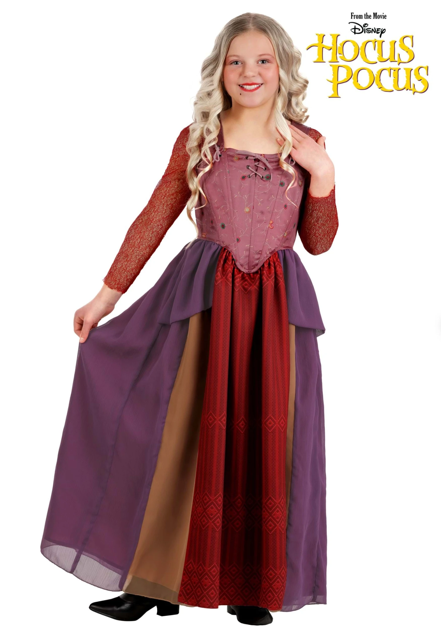 Deluxe Disney Hocus Pocus Girl's Sarah Sanderson Costume 3 Deluxe Disney Hocus Pocus Girl's Sarah Sanderson Costume