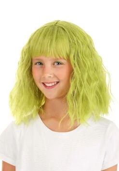 Mossy Green Wavy Wig For Girls
