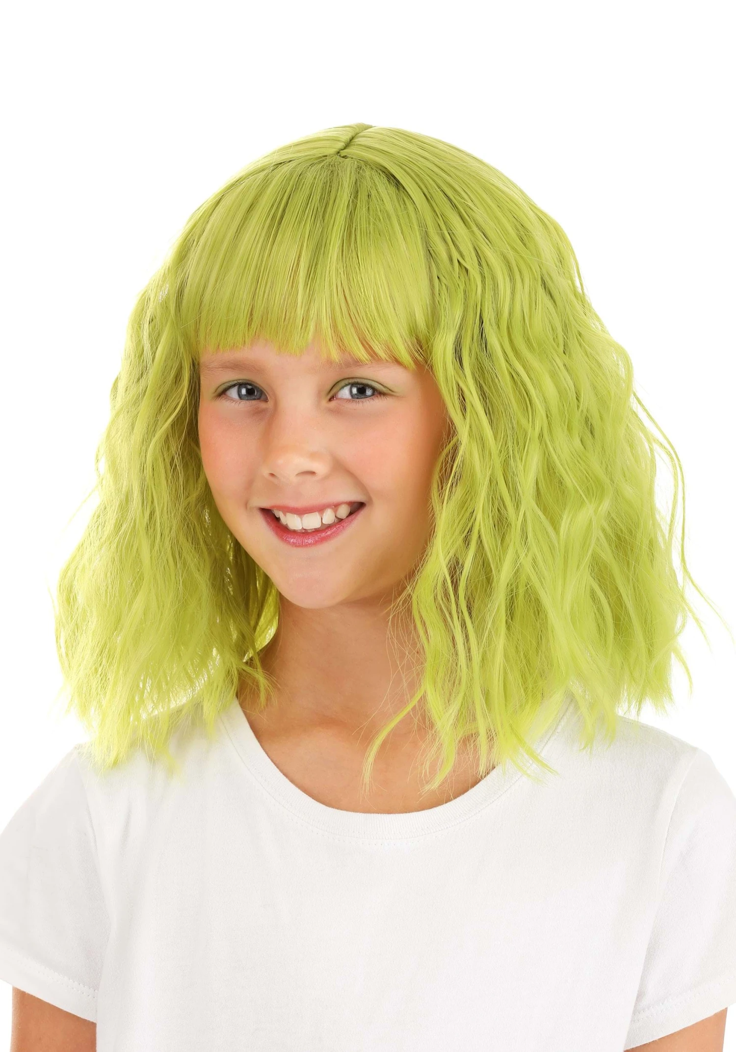 Mossy Green Wavy Wig For Girls 3 Mossy Green Wavy Wig For Girls