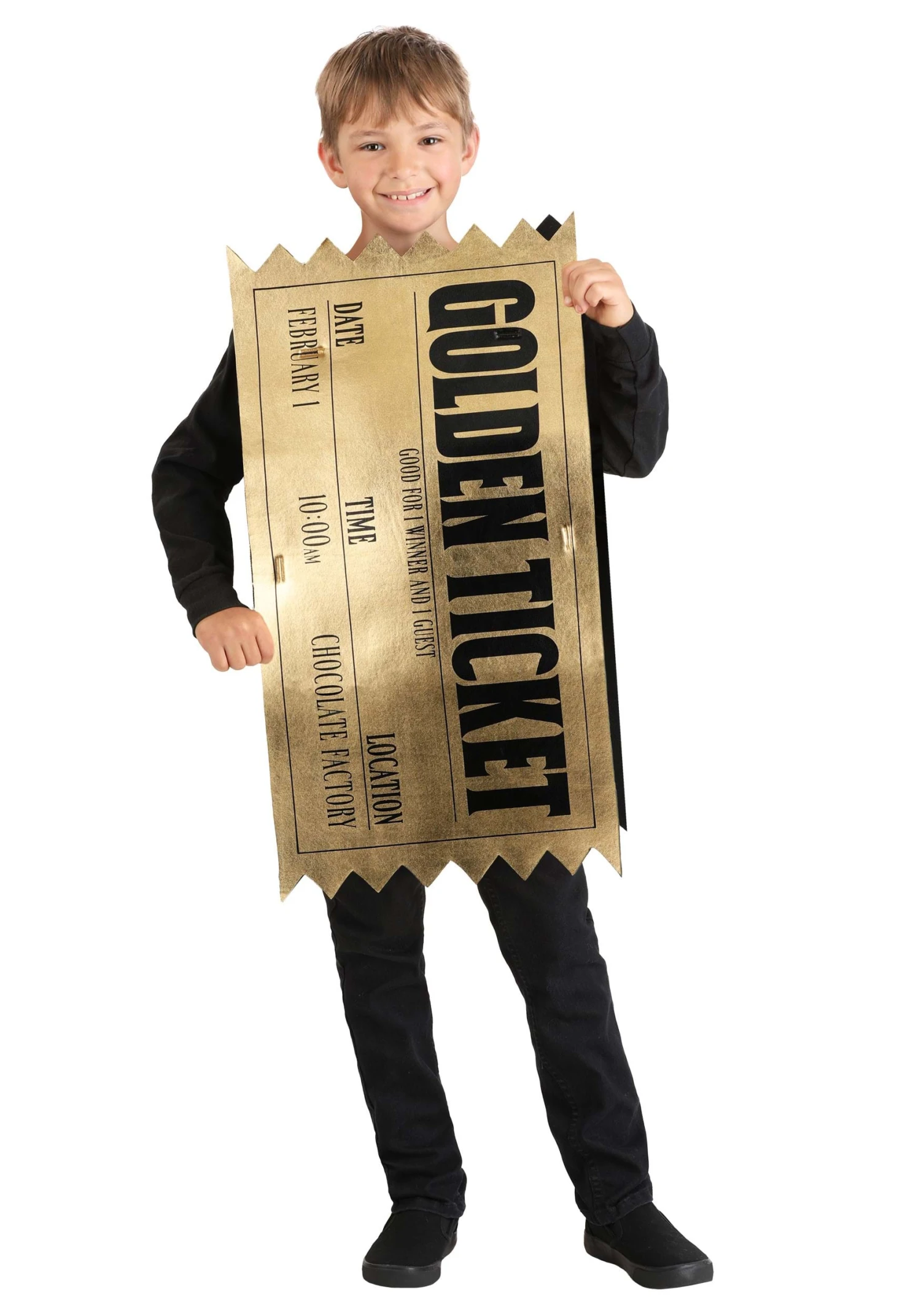 Kid's Winning Golden Ticket Costume 3 Kid's Winning Golden Ticket Costume