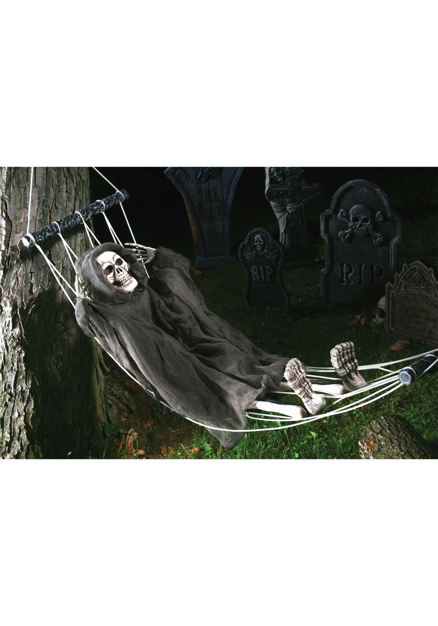 Fun World 64-Inch Lazy Bones Hammock Reaper Decoration 5 Fun World 64-Inch Lazy Bones Hammock Reaper Decoration - Image 3