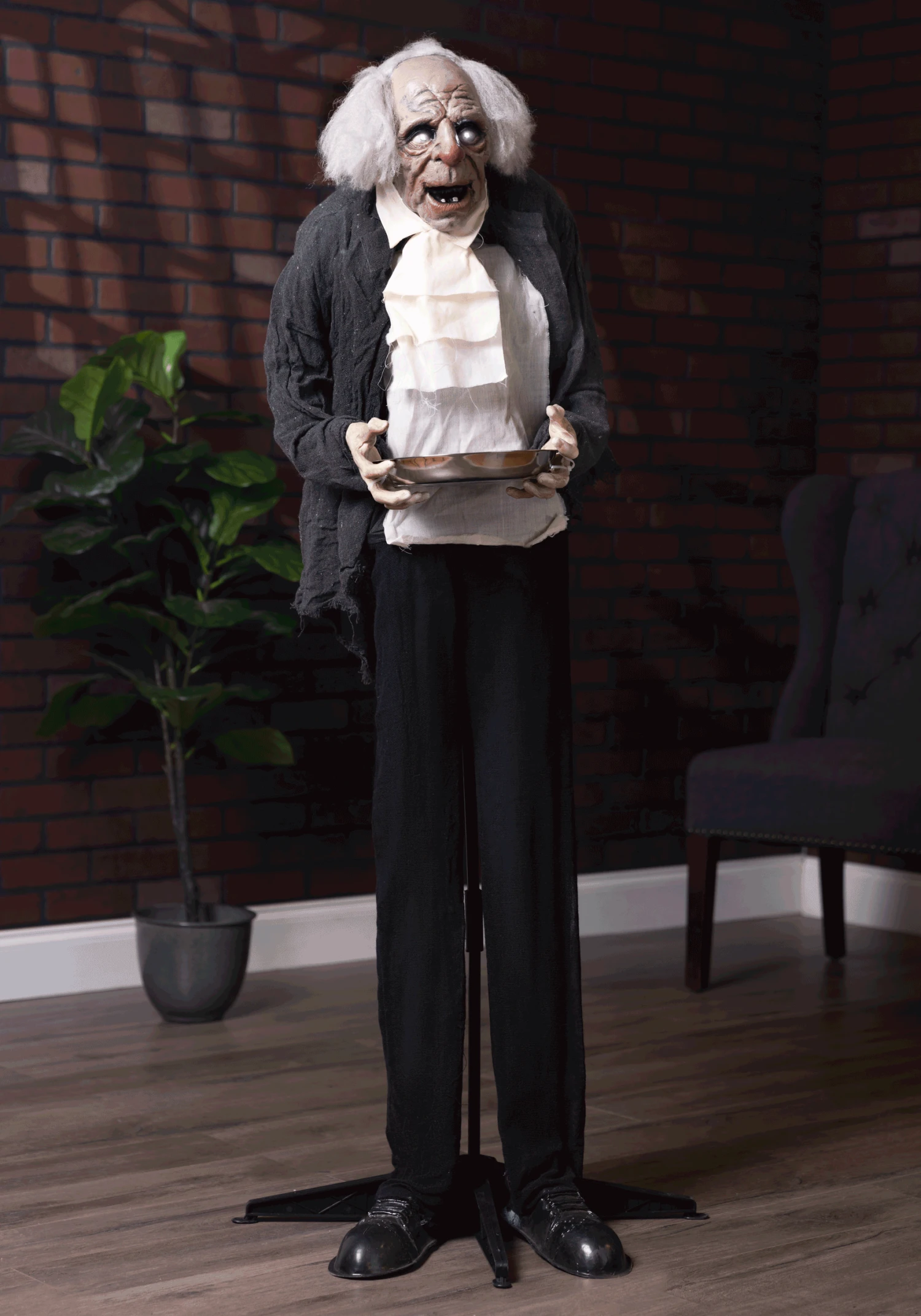5FT Old Man Butler Greeting Animatronic Decoration - Scream Saver 3 5FT Old Man Butler Greeting Animatronic Decoration - Scream Saver