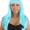 Light Blue Full Wavy Wig Accessory 2 Light Blue Full Wavy Wig Accessory -Halloween Costumes light blue full wavy wig