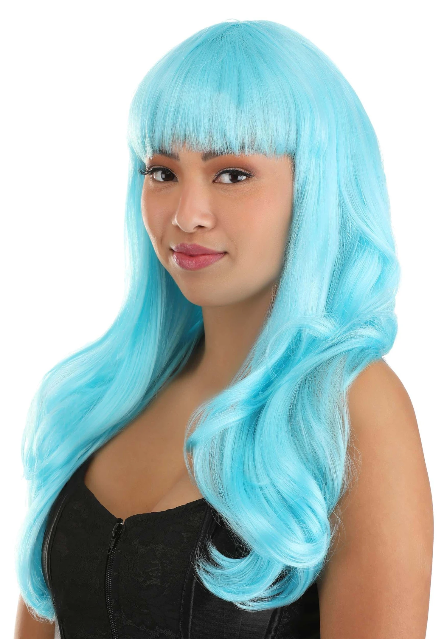 Light Blue Full Wavy Wig Accessory 4 Light Blue Full Wavy Wig Accessory - Image 2