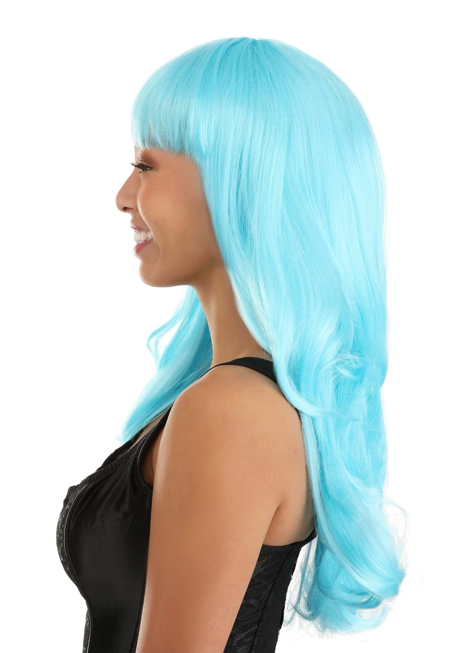 Light Blue Full Wavy Wig Accessory 5 Light Blue Full Wavy Wig Accessory - Image 3