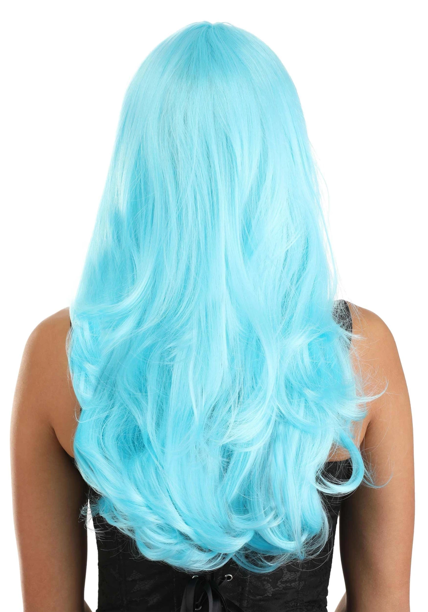 Light Blue Full Wavy Wig Accessory 6 Light Blue Full Wavy Wig Accessory - Image 4