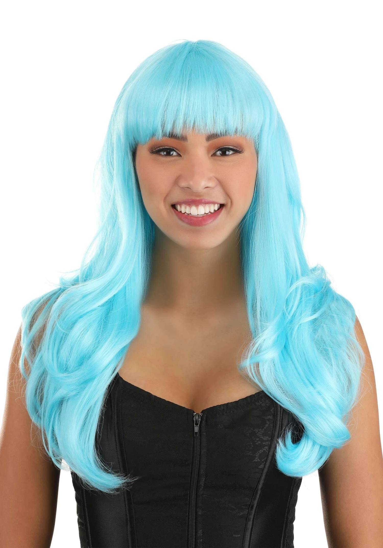 Light Blue Full Wavy Wig Accessory 3 Light Blue Full Wavy Wig Accessory