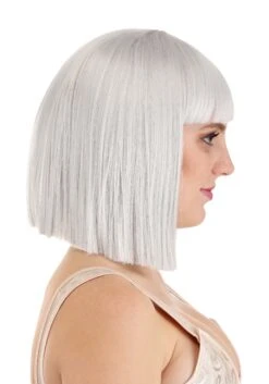 Light Gray Bob Costume Wig For Women 9 Light Gray Bob Costume Wig For Women -Halloween Costumes light gray bob wig alt 3
