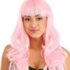 Women's Light Pink Full Wavy Costume Wig
