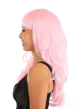 Women's Light Pink Full Wavy Costume Wig -Halloween Costumes light pink full wavy wig alt 2