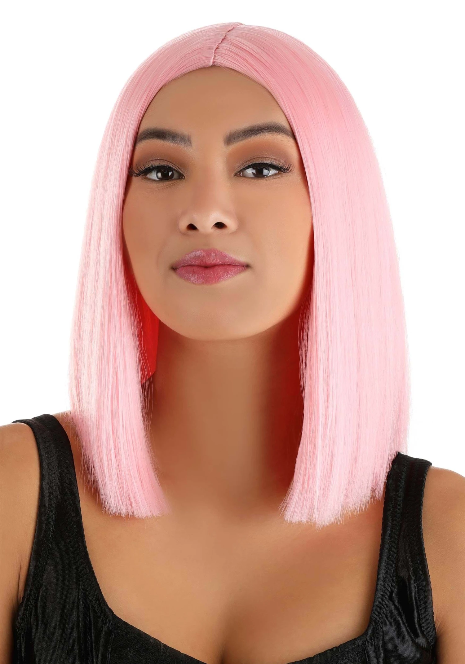 Light Pink Women's Long Bob Costume Wig 3 Light Pink Women's Long Bob Costume Wig