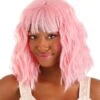 Light Pink Wavy Wig For Women 2 Light Pink Wavy Wig For Women -Halloween Costumes light pink wavy wig
