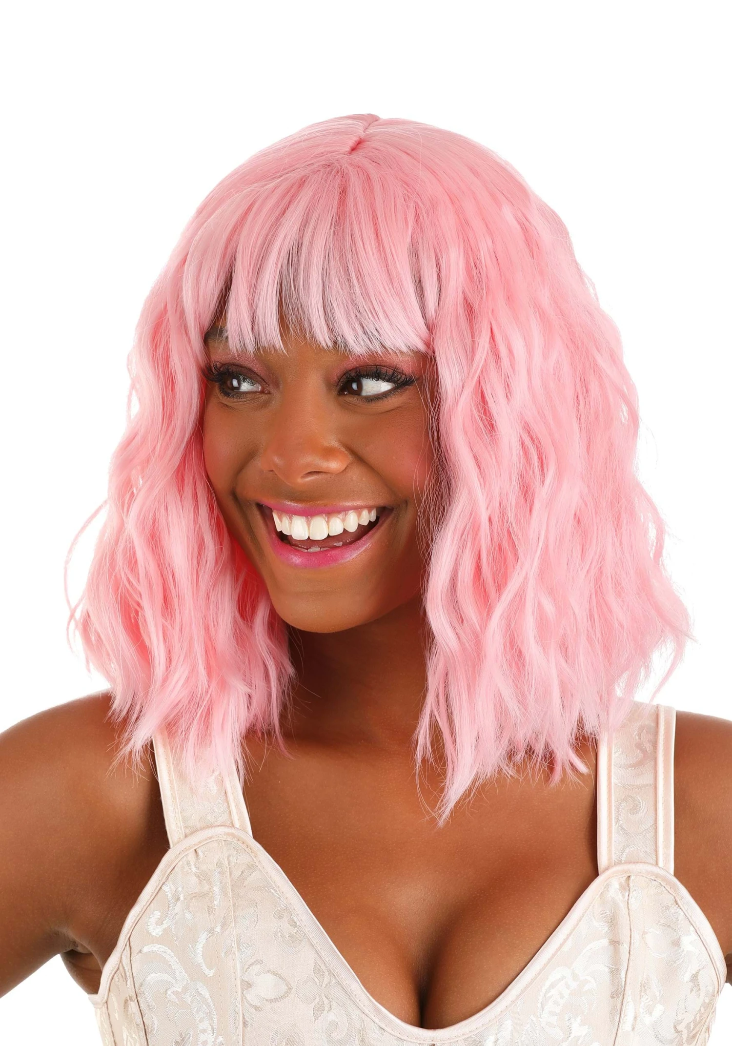 Light Pink Wavy Wig For Women 4 Light Pink Wavy Wig For Women - Image 2