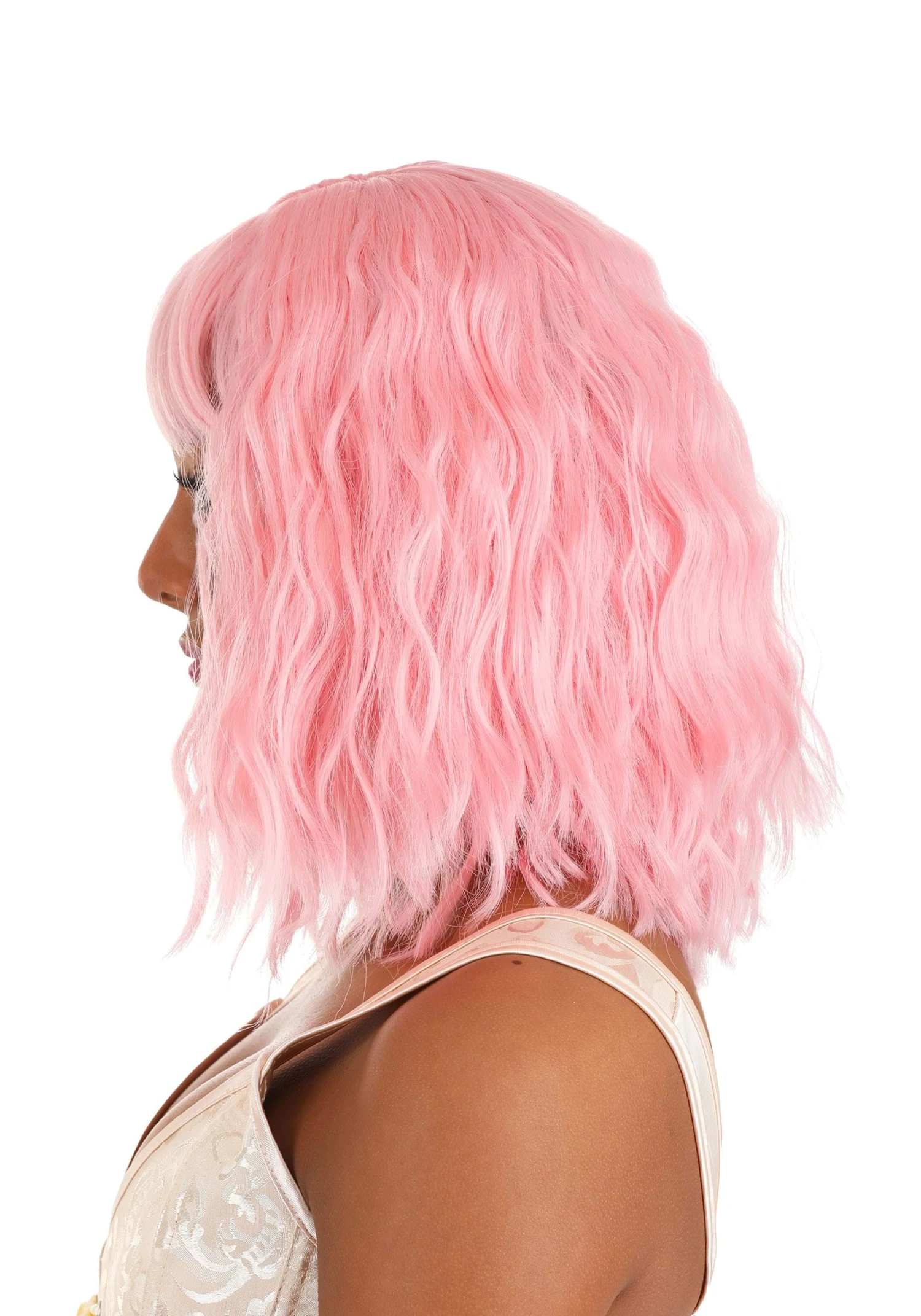 Light Pink Wavy Wig For Women 6 Light Pink Wavy Wig For Women - Image 4