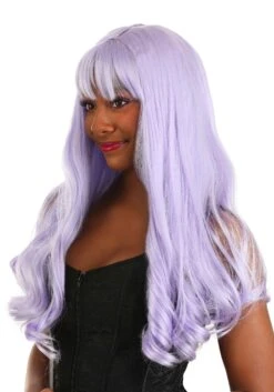 Light Purple Long Wavy Wig For Women