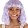 Light Purple Wavy Wig For Women 1 Light Purple Wavy Wig For Women -Halloween Costumes light purple wavy wig