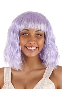 Light Purple Wavy Wig For Women
