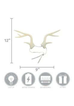 White Light-Up Deer Antlers Costume LumenHorns 15 White Light-Up Deer Antlers Costume LumenHorns -Halloween Costumes light up deer antlers white lumenhorns alt 3